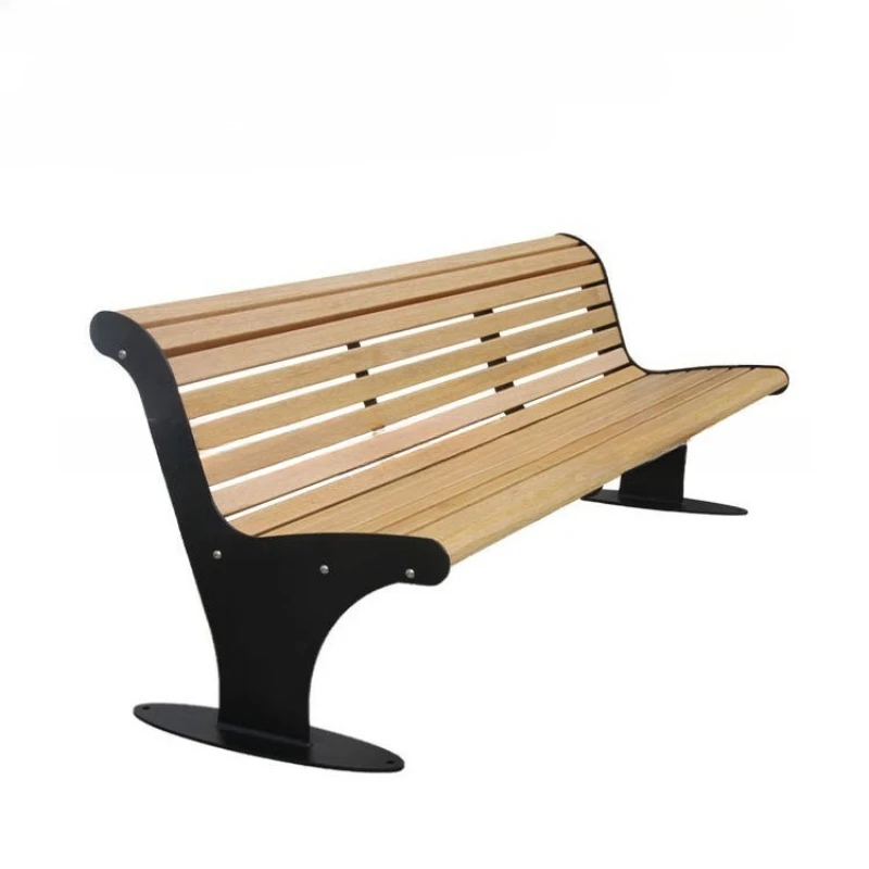 

Park Chair Outdoor Leisure Bench Garden Solid Wood Back Street Square Rest Chair Waiting