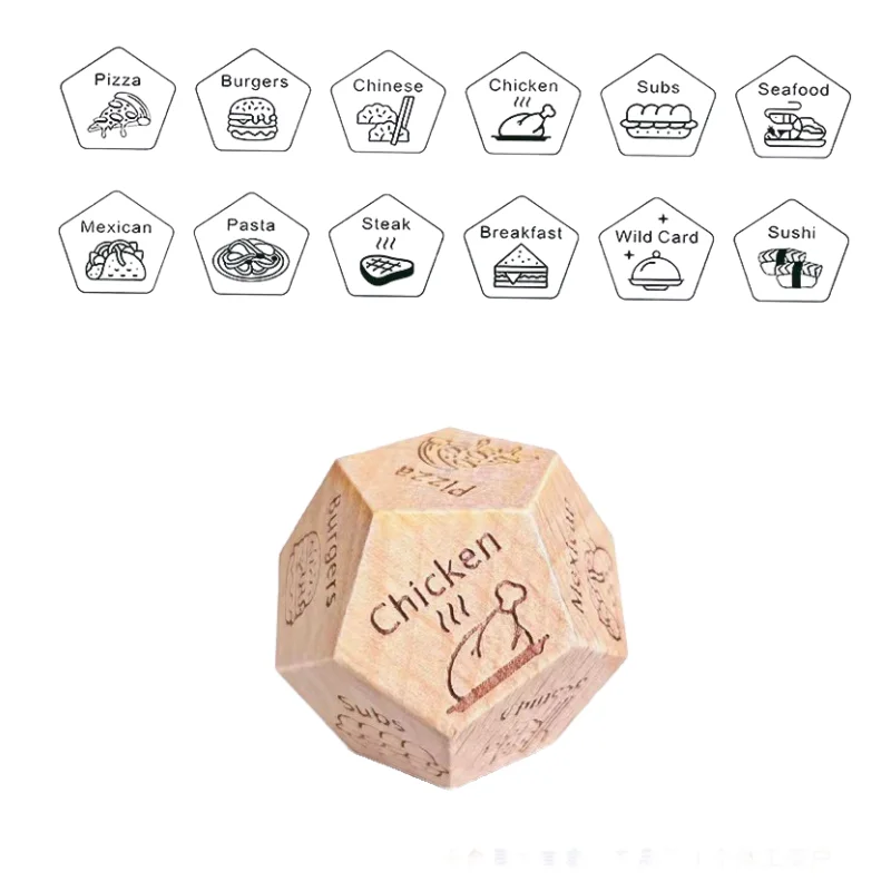 Food Decides Dice 12 Sides, Date Night Dice Couple Gift Ideas, Him and Her, Dinner Dice Decides, Cool Birthday Wedding