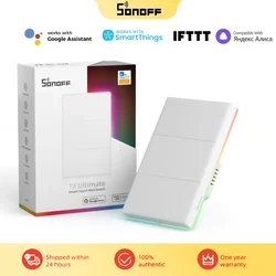 SONOFF-interruptor inteligente TX T5, dispositivo con WiFi 120, Panel táctil de pared, funciona con Alexa, Google, Smartthings, Yandex, Alice