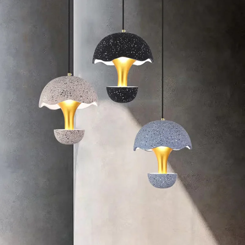 TechHPModern Bedroom Bedside Cement Hanging Pendant Lighting Industrial Style Bar Bar Minimalist Planet Led Small Chandelier