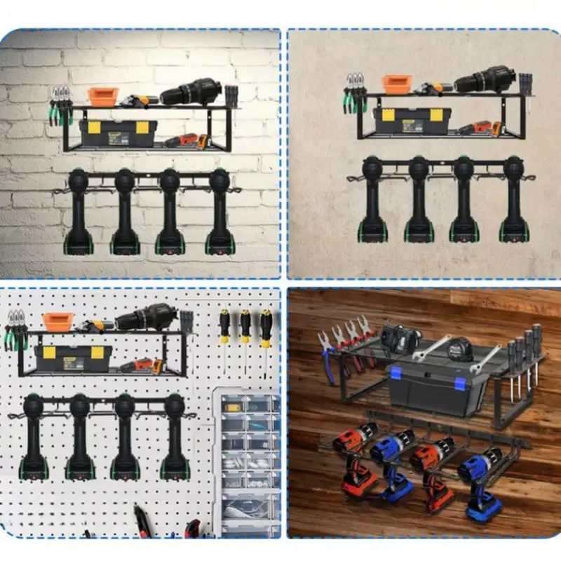 Electric Drill Wall Mount Drill Tool Rack Power Tool Wall Storage Heavy Duty Utility Tool Organization For Garage Hardware Store