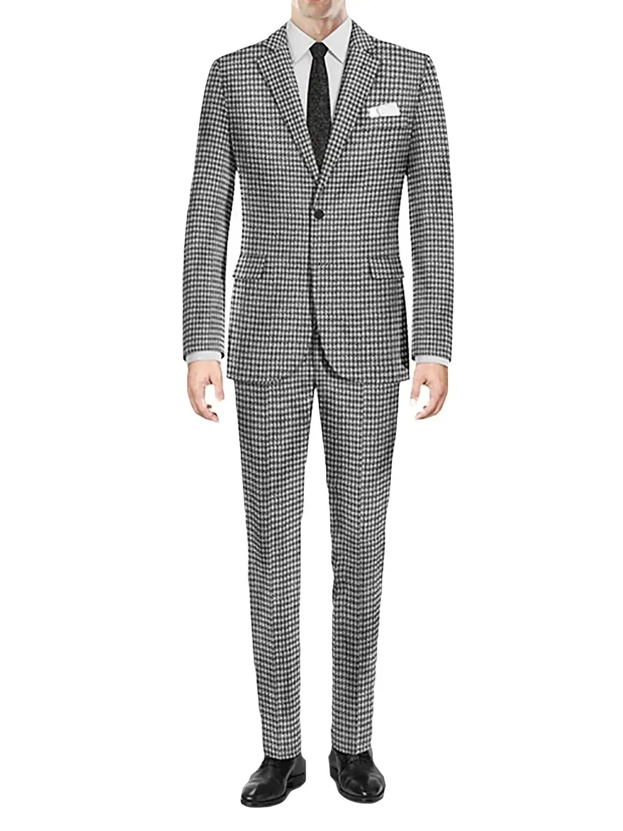 

Men's Houndstooth Suits Single Breasted Slim Fit Blazer Formal Groom Tuxedos Set For Wedding/Business Prom Fashion Men Clothing