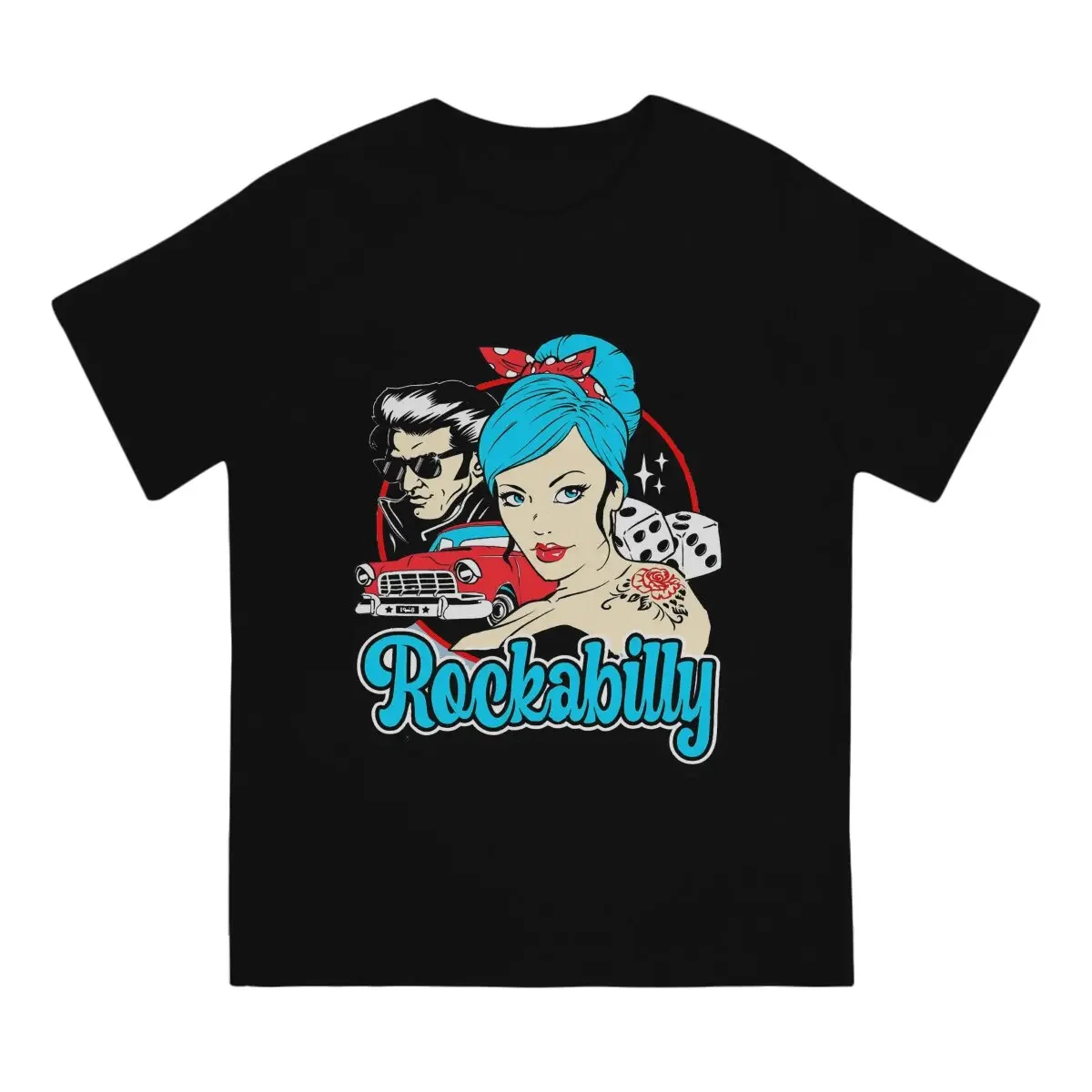 Rockabilly Pin Up Girl 50s Sock Hop Party Rock And Roll T Shirt Vintage Alternative Men's Tshirt O-Neck