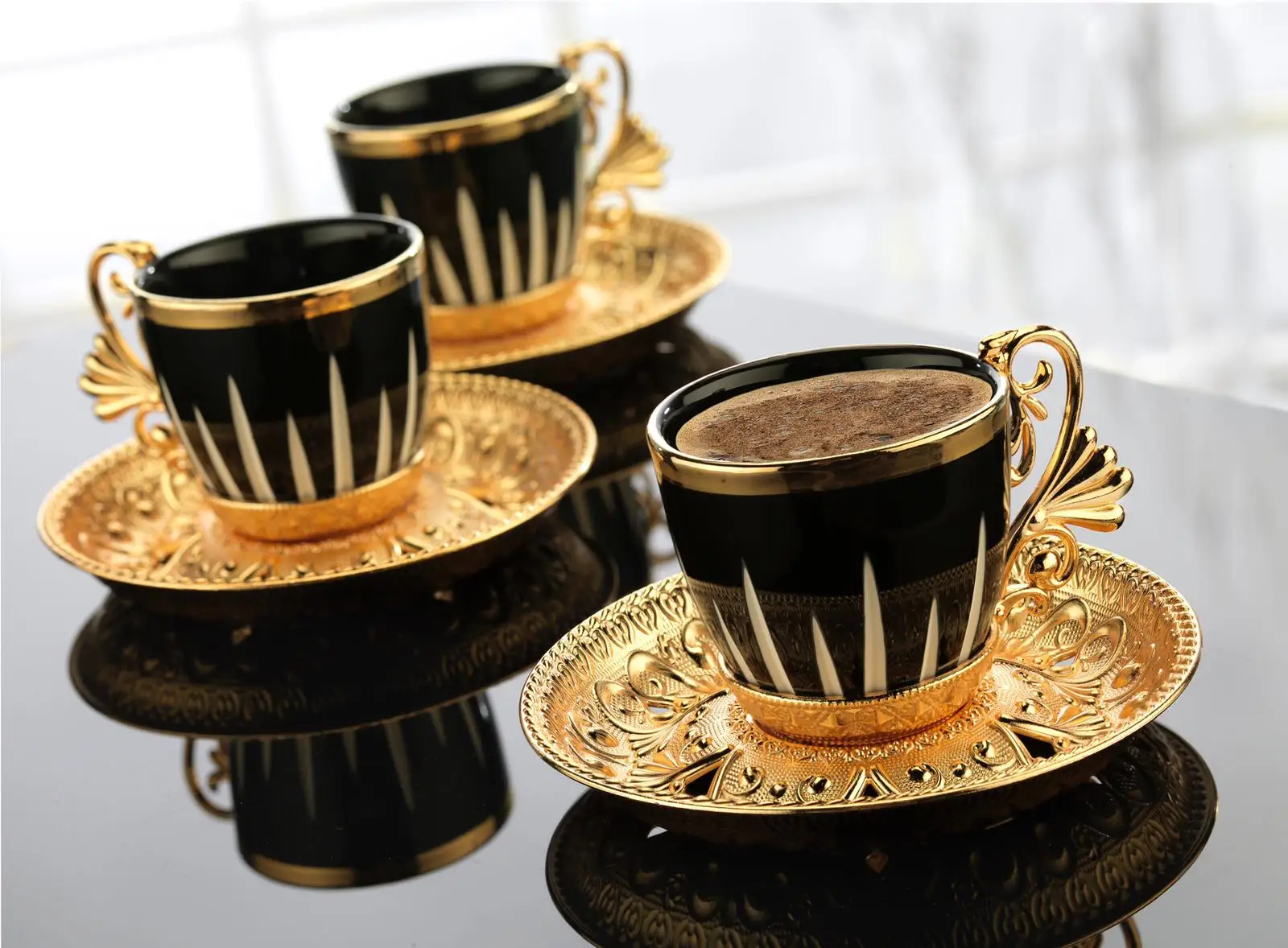 LaModaHome Espresso Coffee Cups Set, English Arabic Greek Coffee Set Coffee Cup For Women, Men, adults, Guests, New Home Weddi