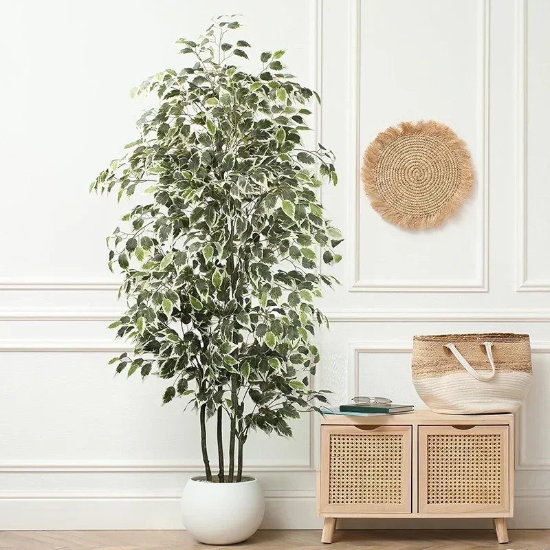 3-6FT Großer Künstlicher Ficus-Baum, Künstliche Palmenpflanzen, Realistische Plastik-Banyan-Bäume für Haus, Garten, Geschäft, Party-Dekoration – Detail 1