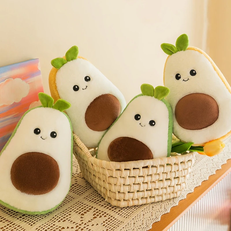 Oreiller en peluche doux et confortable à motif avocat pour fille, jouet kawaii à motif de fruits de dessin animé, cadeau d'anniversaire pour bébé, 1 pièce