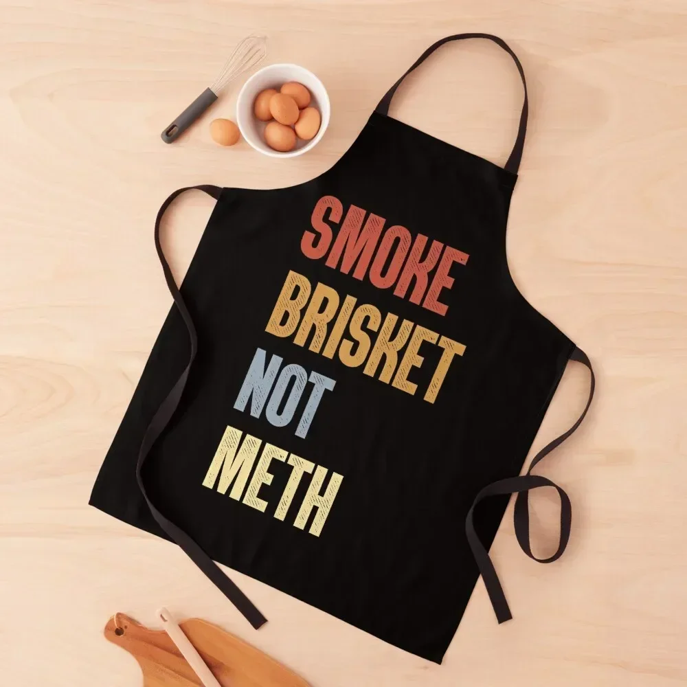 

Smoke Brisket Not Meth - vintage gift idea Apron For Kitchen Household Items Useful Kitchen And Home Items Men's Kitchen Apron