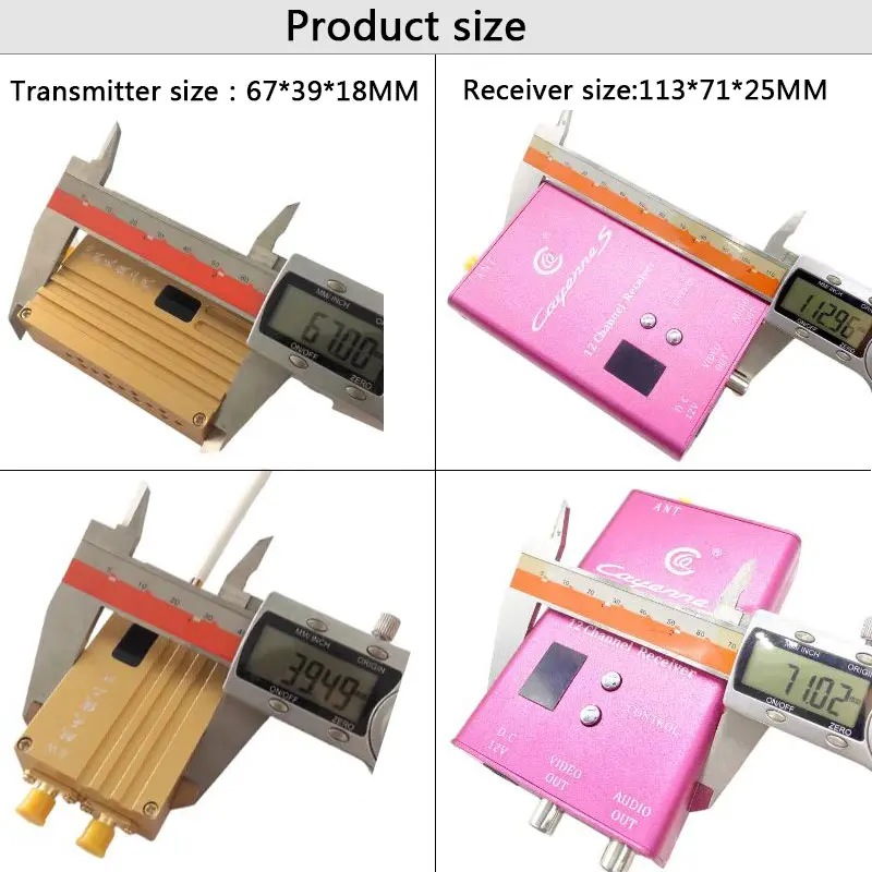 12CH Receiver FPV Transmission 1.2G 8W High Power Wireless Analog Video Image Dual-antenna Transmitter  for RC Model UAV Airplan