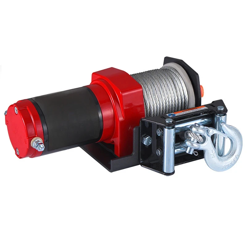 12V/24V Electric Winch 2000 LBS Electric Winch Steel Cable ATV Off-Road Winch