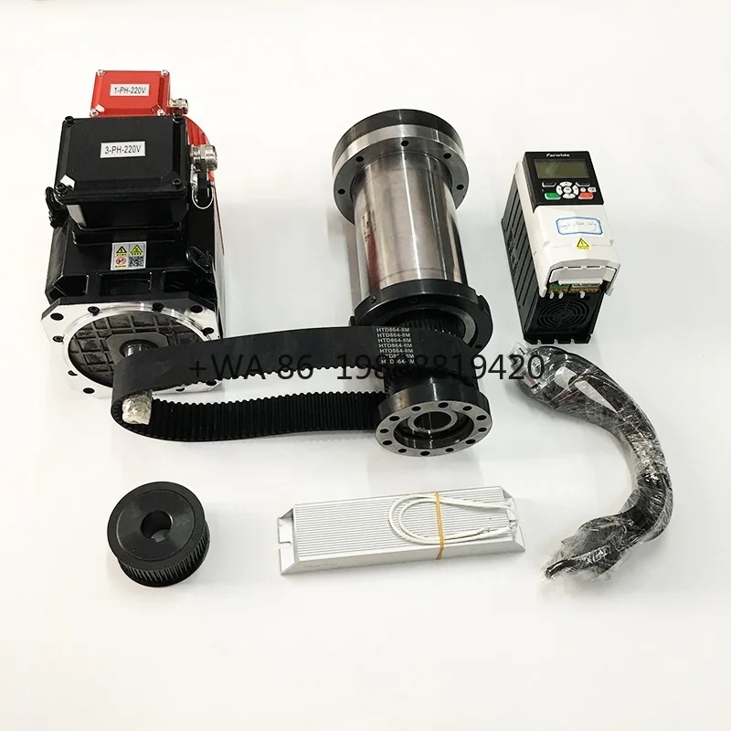 Spindle Cnc Kit Spindle Cnc Lather Machine Spindle Head with Chuck A2-4 120mm 6000rpm Belt Driving