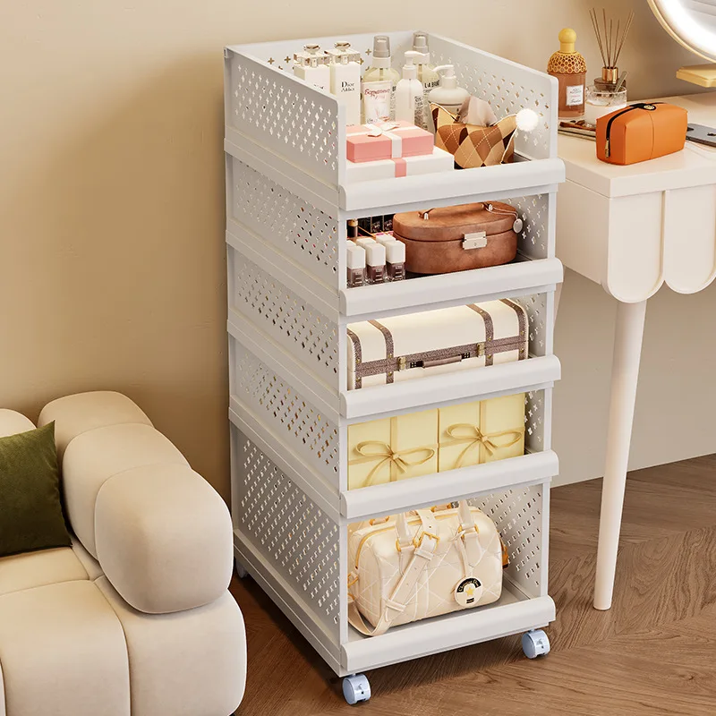 Drawer type clothes clothing storage box foldable pull-out wardrobe layered baffle pull basket layered pants storage box