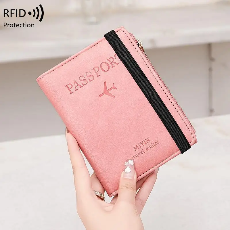 PU Leather Wallet Travel Passport Luggage Tags Kit Purse Card Travel Accessories Hand Carry Passport Business Cards Holder