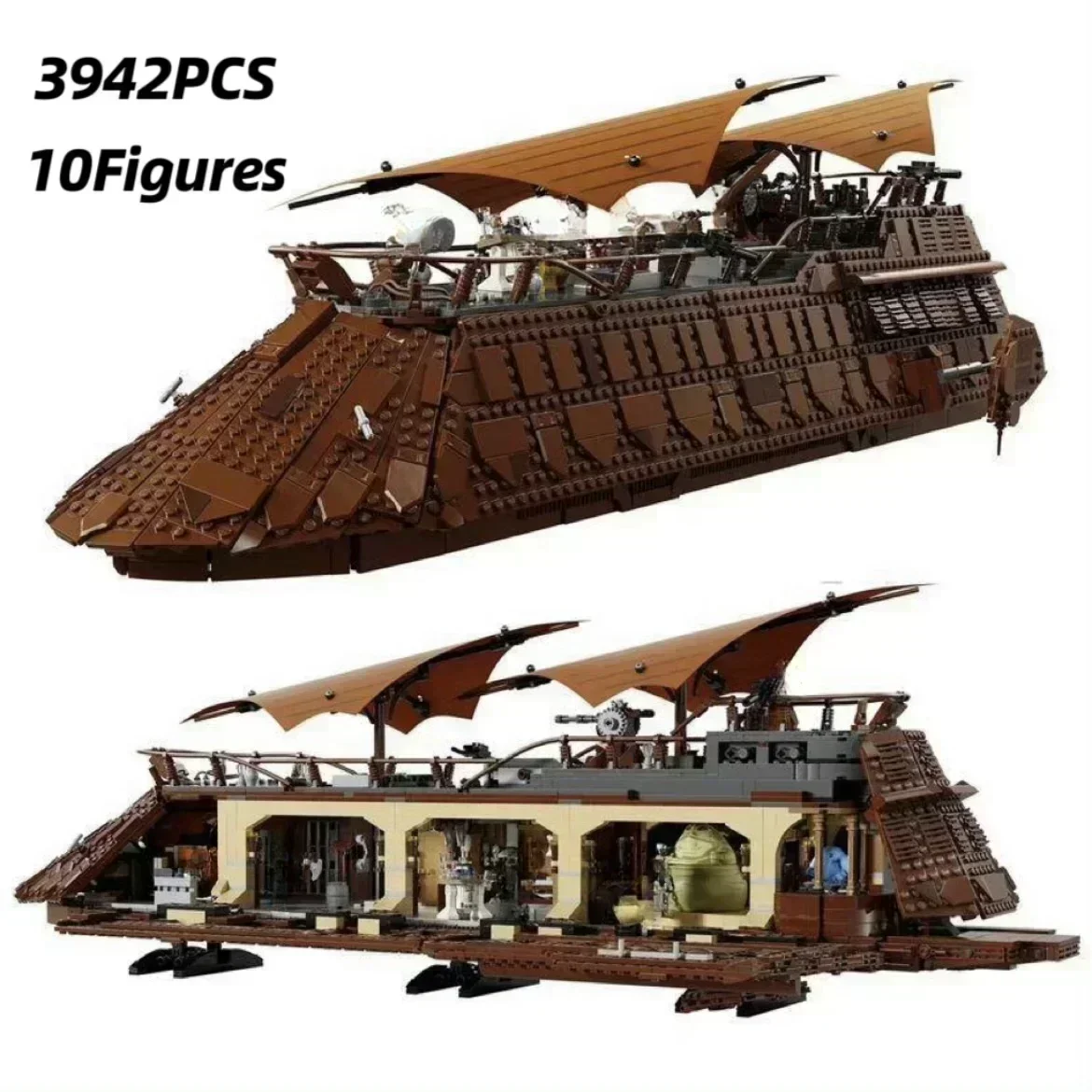 Stock MOC 75397 Battle Jabba Sail Barge Model Building Blocks Puzzle Bricks DIY Assembly Toys for Adult Kids Birthday Gifts