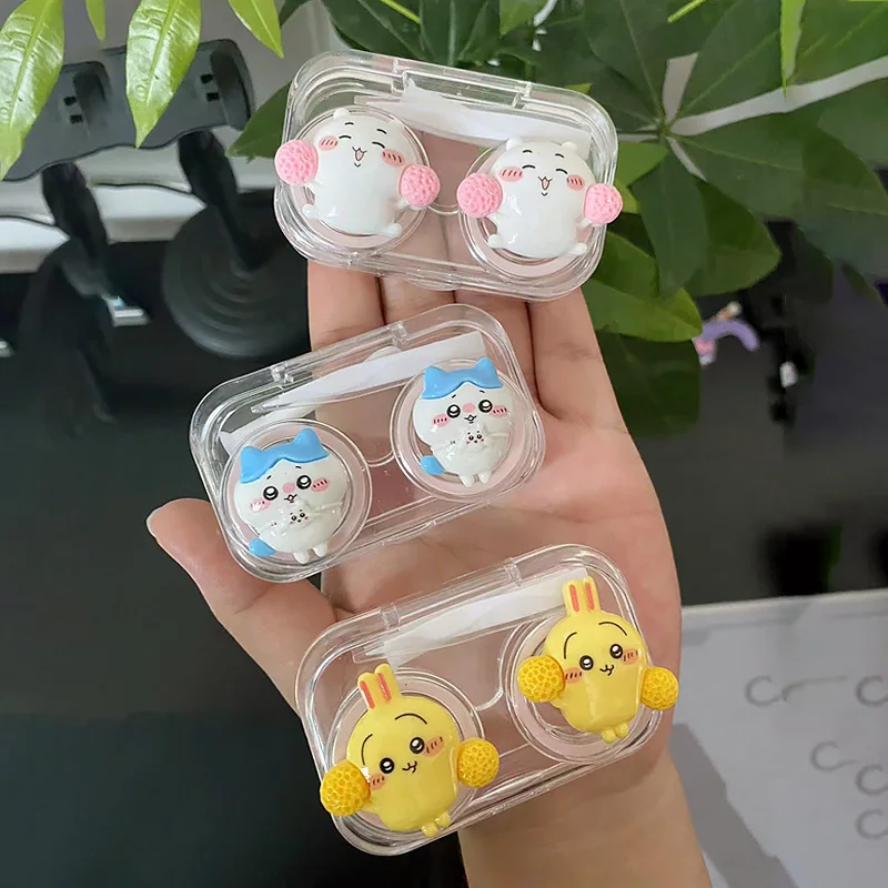 

Miniso New Chiikawa Contact Lens Case Transparent Cartoon Kawaii Portable Nearsighted Contact Lens Case Girl Travel Gifts