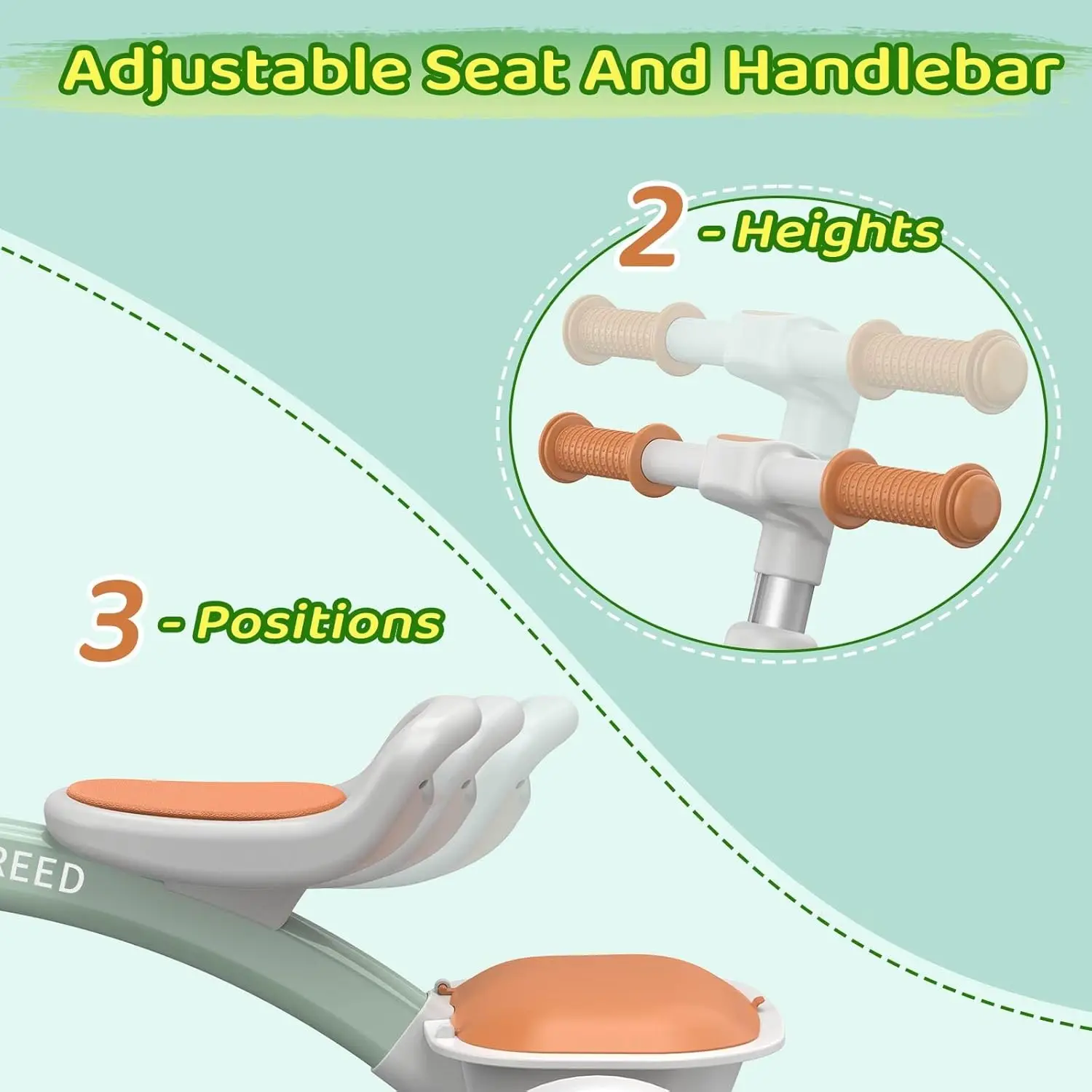 調節可能なシートとハンドルバー付きの幼児用三輪車,取り外し可能なバスケット,2〜5歳の男の子と女の子への誕生日プレゼント,カラフルな照明