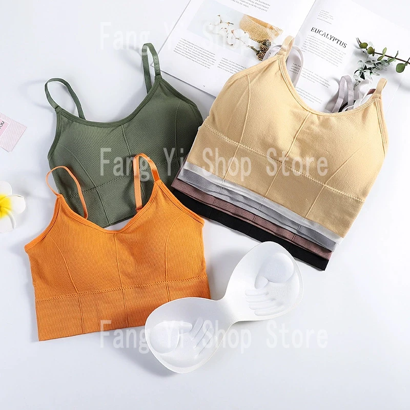 

Женский спортивный бюстгальтер Бесшовный женский бюстгальтер с регулируемыми бретелями и мягким жилетом для йоги, один размер