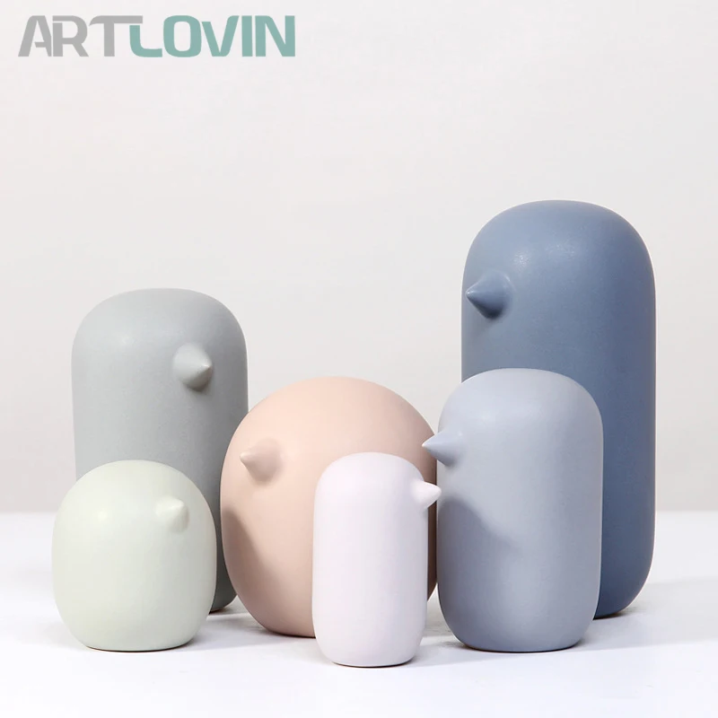 

Nordic Modern Abstract Bird Figurines Home Decoration Accessories Ceramic Cute Matte Light Color Nice Bird Ornament Fashion Gift