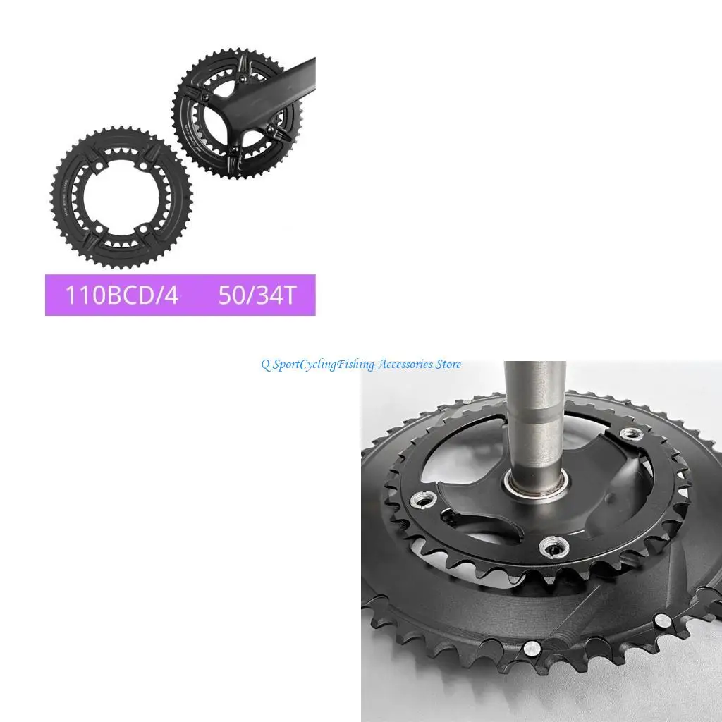 

High Performances Double Chainring Crankset Aluminum Alloys Bike Crankset for Versatiles Road Conditions