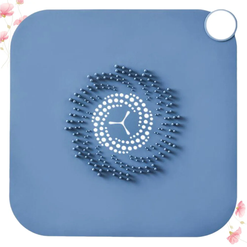 

Silicone Floor Drain Mat Blue Wear Resistant Soft Pad Cuttable for Bathroom Kitchen Shower Ground Leakage Cover Sewer