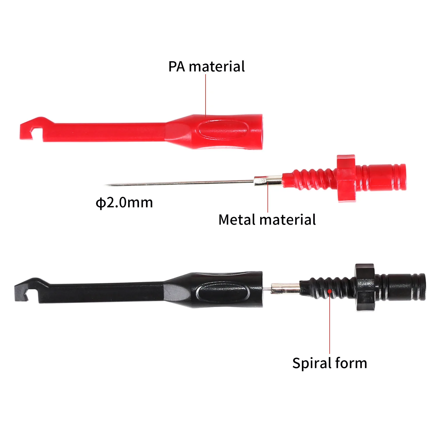 4Mm Jack Test Probe Clip, Heavy Duty Automotive Spiral Piercing Probe Test Hook Tool