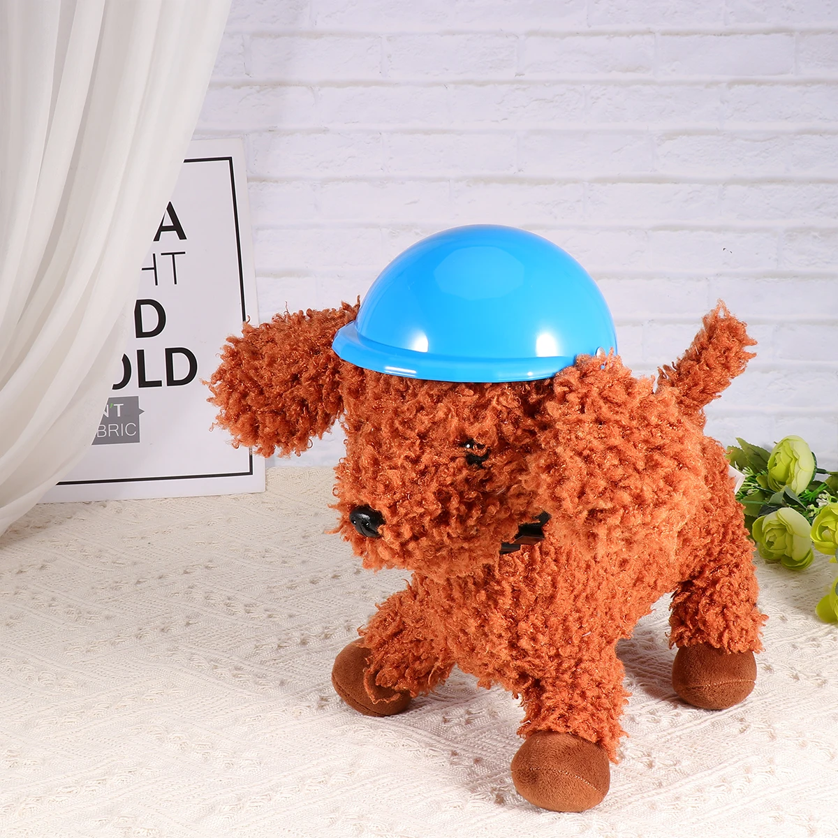

1pc Pet For Dog Safety Hat Puppy Sun Rain Protection Soft Padding Impact Resistant Pet Supplies Blue 6 Inches L