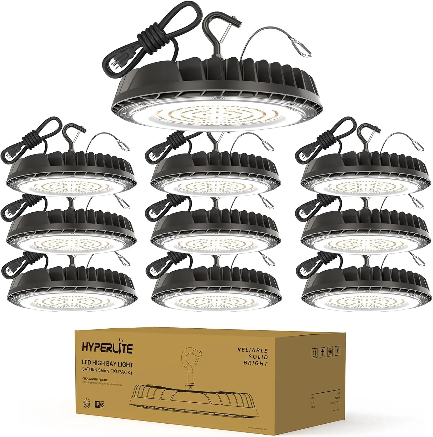 High Bay  Lights 150W, 10 Packs LED High Bay Light 21000LM,  Light Fixture for Barn Gym Shop Workshop Garage