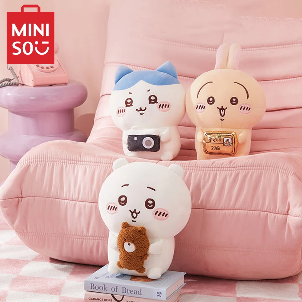 

MINISO Anime Chiikawa Series Hachiware Usagi Prop Style Sitting Position Plushie Doll Toys Cartoon Cute Plush Throw Pillow Gift