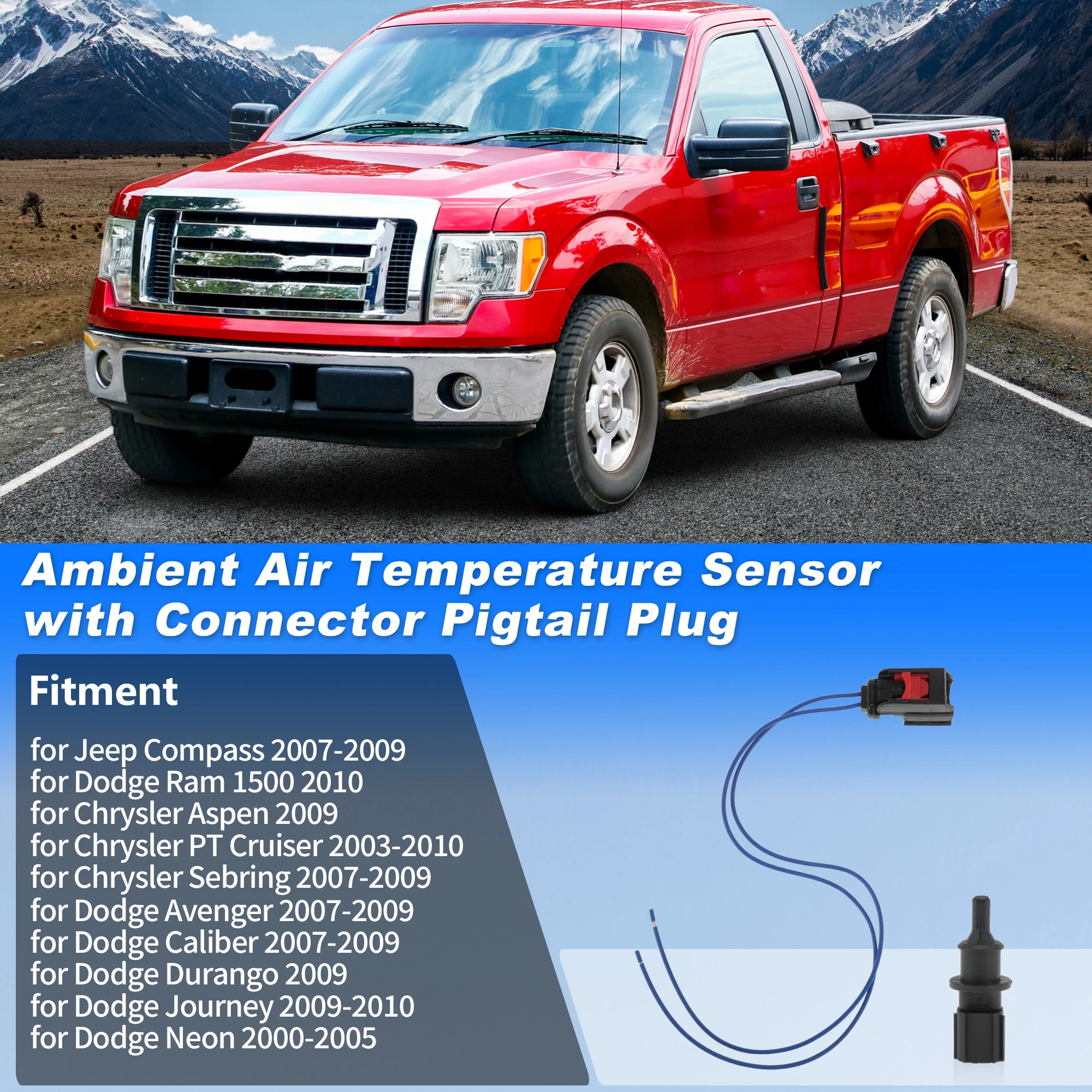 UXCELL No.5293138AA Ambient Air Temperature Sensor with Connector Pigtail Plug 645-218 for Jeep Compass for Dodge