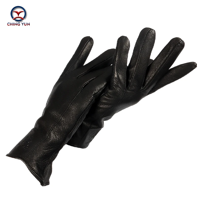 Winter Women's Fashion Thickened Short Style Gloves 70% Sheep Lined Woolen Deer Skin Luxury Warm Handwear for Cold Weather