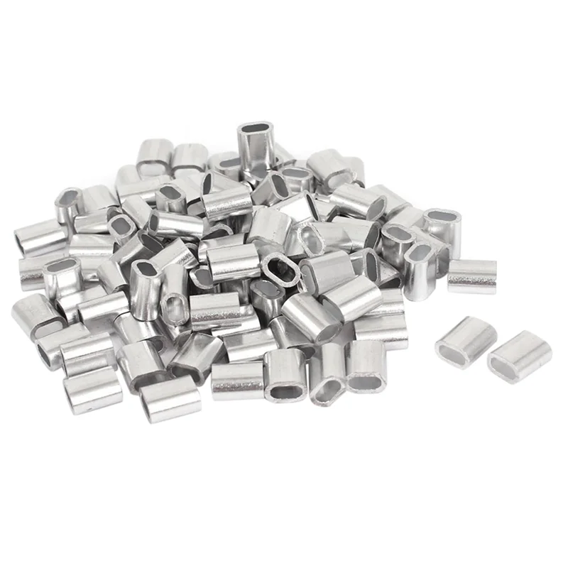 

【Superdeals】2.5Mm Single Hole Wire Rope Aluminum Sleeves Clip Cable Crimps 600Pcs