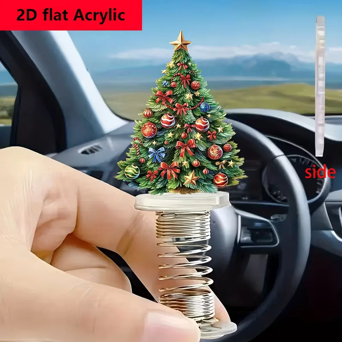 Christmas Car Ornament, Festive Swing Christmas Tree, Car Interior Atmosphere Decoration, Holiday Accessory