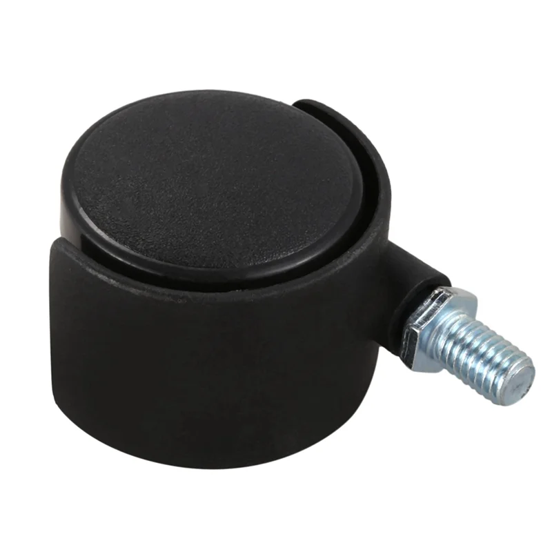 Ruota girevole in plastica Attacco a vite da 8 mm Ruota da 1,5 pollici di diametro 16 pezzi Nero-B51B