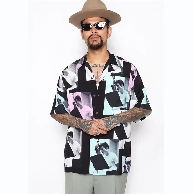 

24ss New WACK Hawaii Beach Shirts Men Woman High Quality Casual Loose Trend Short Sleeve Top Tees