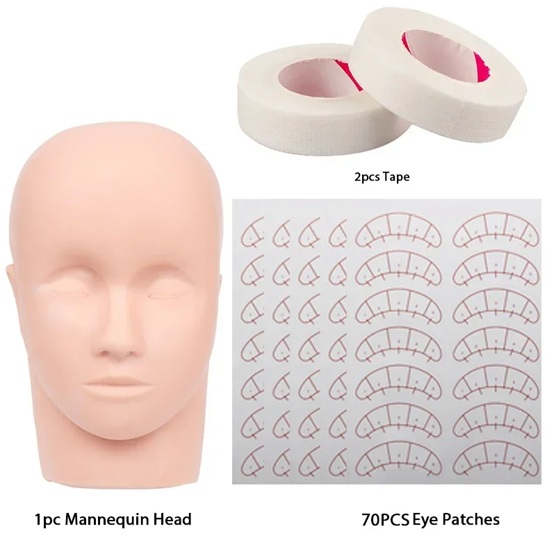 Mannequin Heads Eyelash Extension Practice Makeup Eyelashes Extension Practice Model Training With Eye Pads False Eyelash Tool