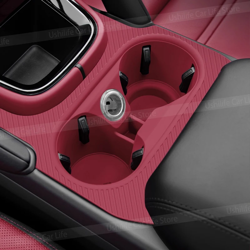 

For Porsche Cayenne 2024 2025 Car Central Panel Water Cup Holder Armrest box Wireless Charging Mat Silicone Protection Pad
