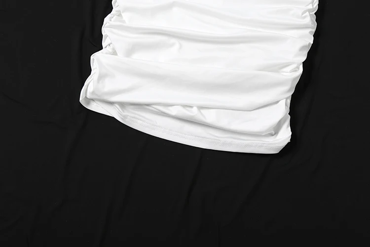 Weird Puss Trend Ruched 2-teiliges Set Damen Sexy Hottie Rollkragen-Crop-Top + Pfirsichfarbener Hüftrock Modische Schicke Street-Club-Anzüge – Detail 12