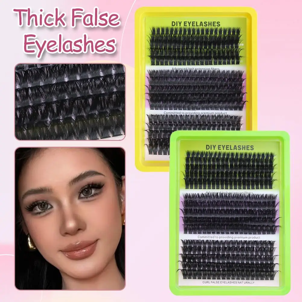60D80D100D Thick False Eyelashes with Mixed Length, D Curl Cat-Eye Style for a Fluffy And Dramatic Look Suitable for Beginn G4D2