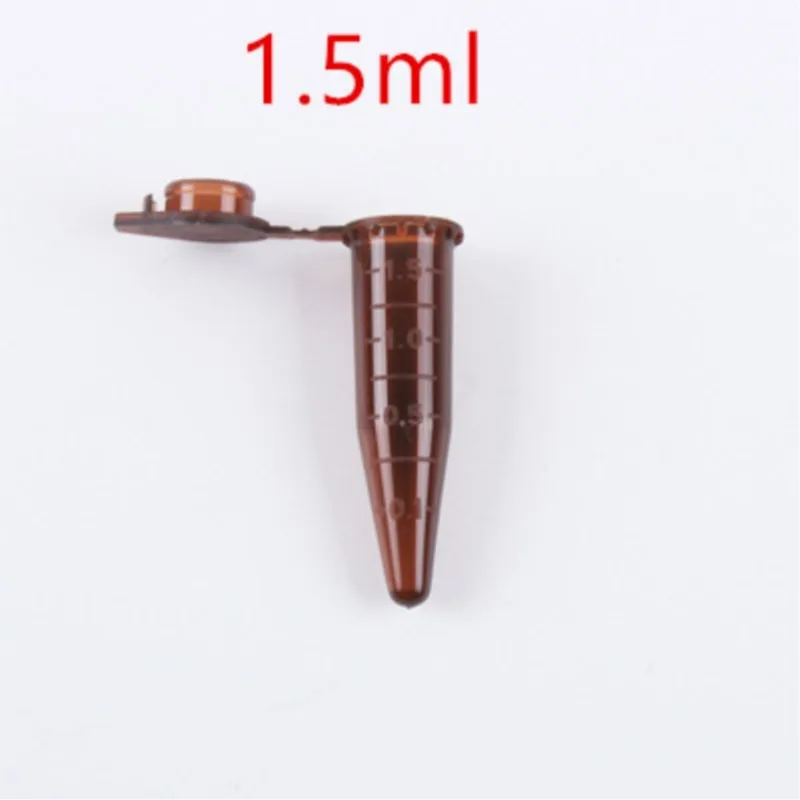 0.5/1.5/2/5/10/15ml plastic brown lucifugal centrifuge tube Micro Laboratory Test Tubing Vial lab sample container with cap