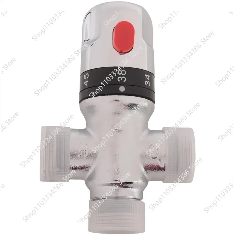 AT59 Solid Copper 3-Way Thermostatic Mixing Valve 3/4 Inch Solar Water Heater Valve Regulating Temperature Control Valve