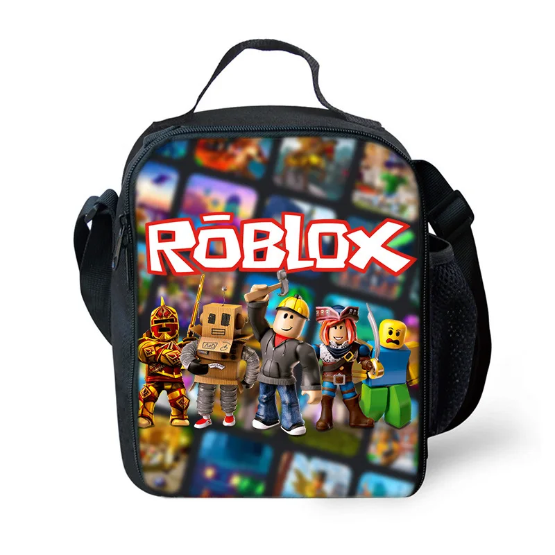 Bolsa de Hombro de Tela Oxford con Estampado de Anime Roblox, Bolsa para Comida para Estudiantes, Regalo de Cumpleaños con Figura