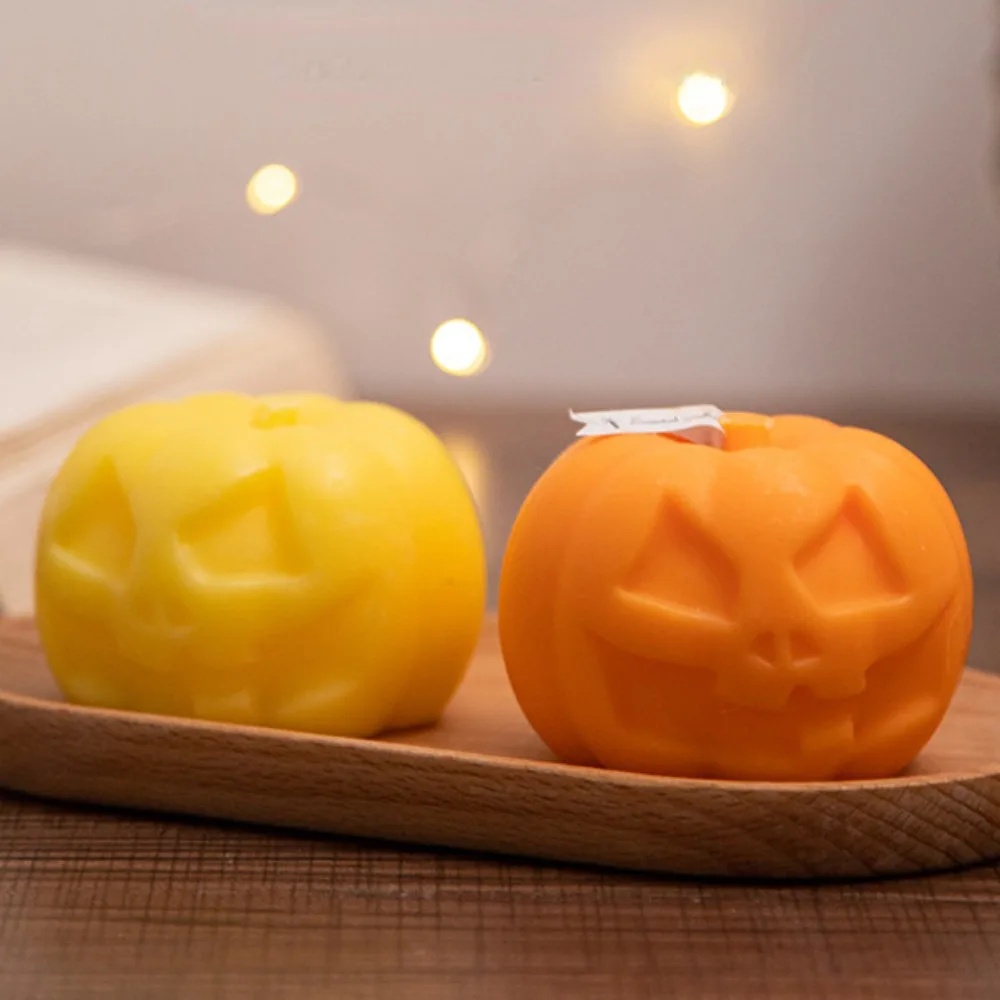 Halloween Pumpkin Silicone Candle Mold Expression Squash Soap Resin Crystal Mould Festival Party Chocolate Making Set Desk Decor