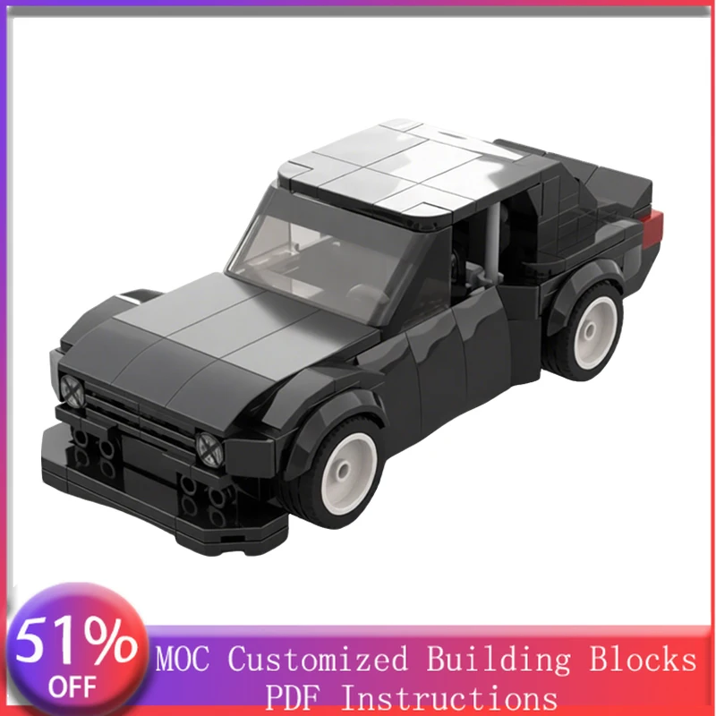 272 PCS Racing Black 8-hole muscle car MOC Customize Modular Building Block Design Kids Creative Design DIY Toy Birthday Gift