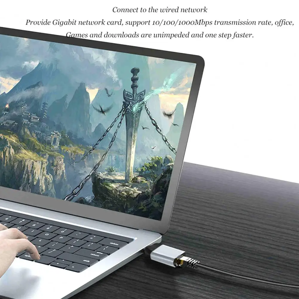 USB C Thunderbolt to Ethernet Adapter 100/1000/2500Mbps Type-C to RJ45 LAN Fast Network Card for Window8/10/11 MaOS10 Laptop NAS