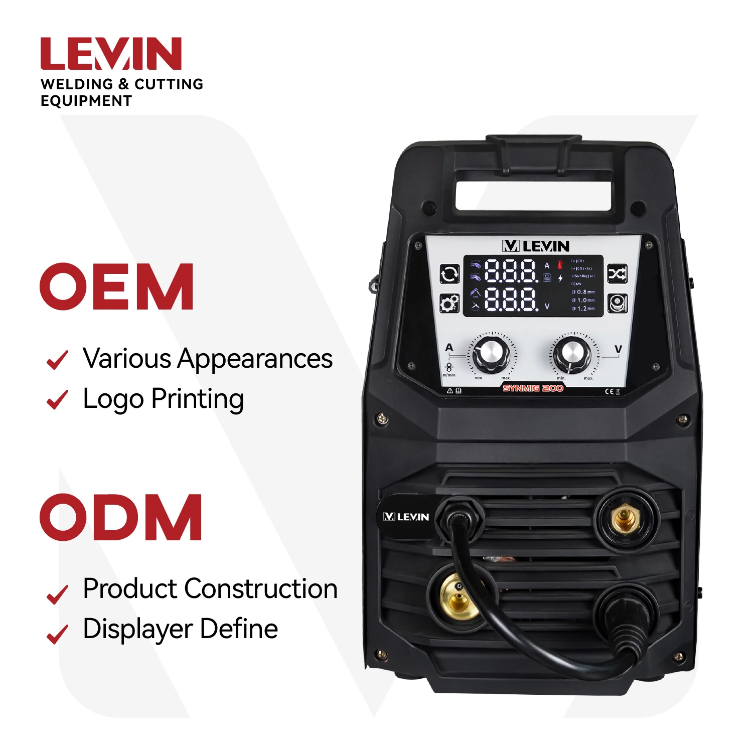 LEVIN 200A 4 in 1 ARC MMA TIG MAG MIG Welder Gas Gasless Welding Machine with Indutance Adjustment