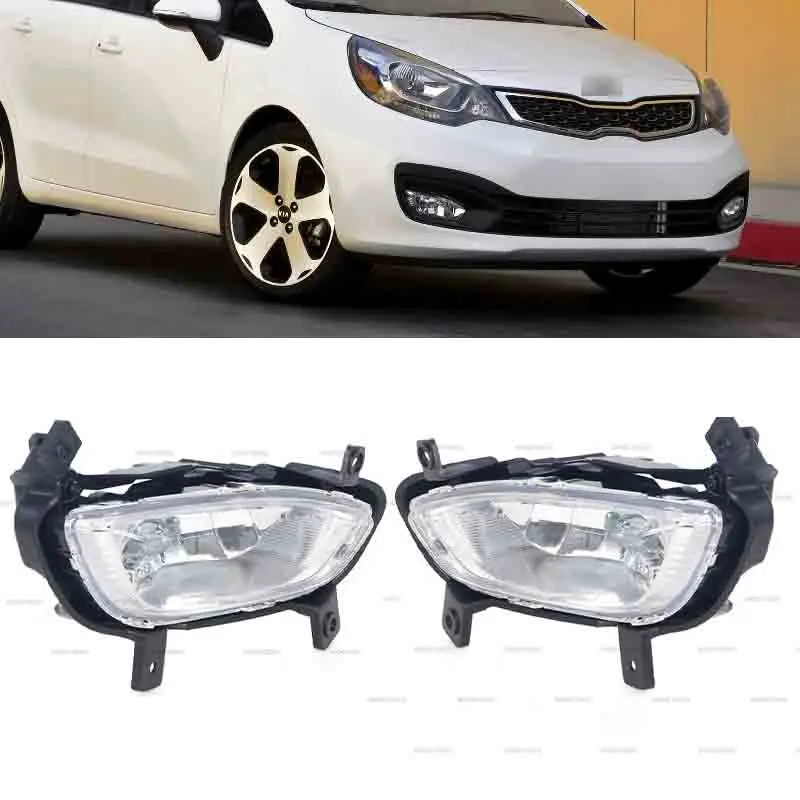 Car headlight Fog Lamp For Kia Rio K2 Sedan 2012 2013 2014 2015  2016 Driving Front Bumper Driving Lamp Fog Light Foglights drl