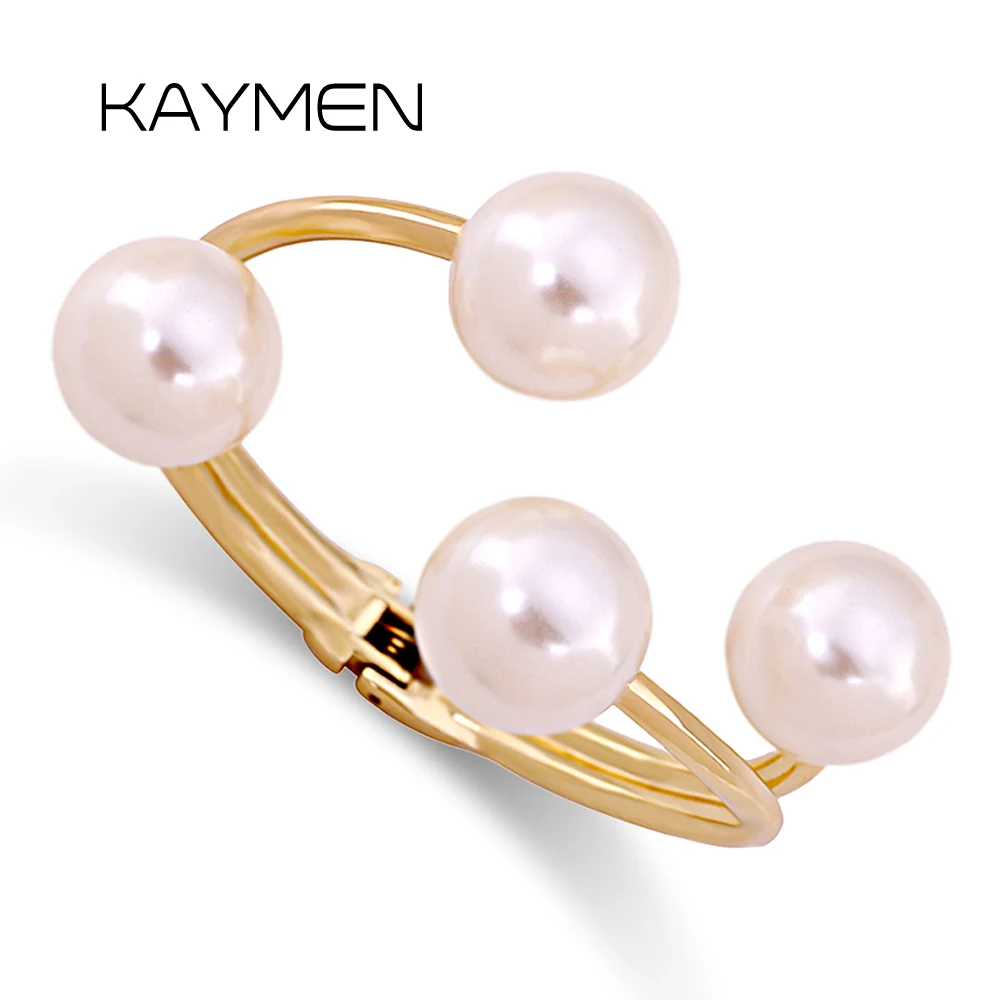 Trendy 4 Peals Cuff Bracelets for Women Gold Plating Exquisite Alloy Personality Clothing Accessory Teens Loved Fashion Bangles