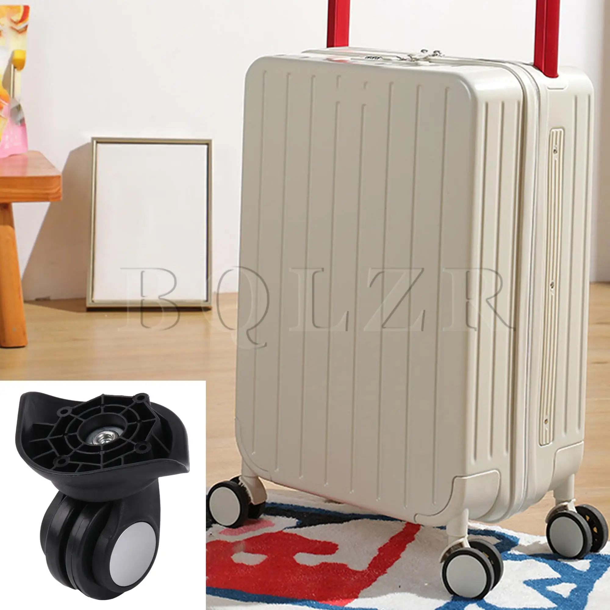 BQLZR Luggage Spinner Wheel 3.15 Inch W003 Black Left/Right for Suitcases Repair