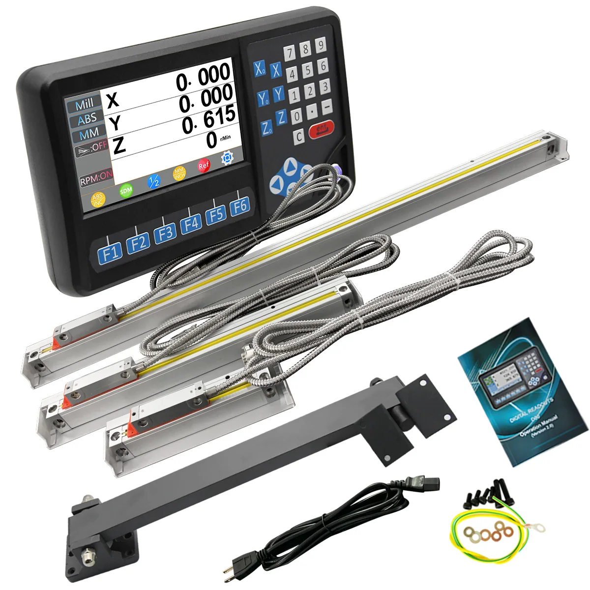 Ditron SINO DRO D80 Display a lettura digitale LCD a 3 assi/2 assi RPM e scala di vetro lineare ottica 50-1000mm 3pcs / 2pcs