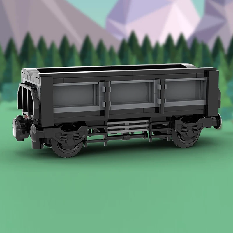 Stadt Auto Modell MOC Gebäude Ziegel Offene Fracht Zug Wagen Modulare Technologie Kinder Urlaub Geschenke Montieren Spielzeug Anzug