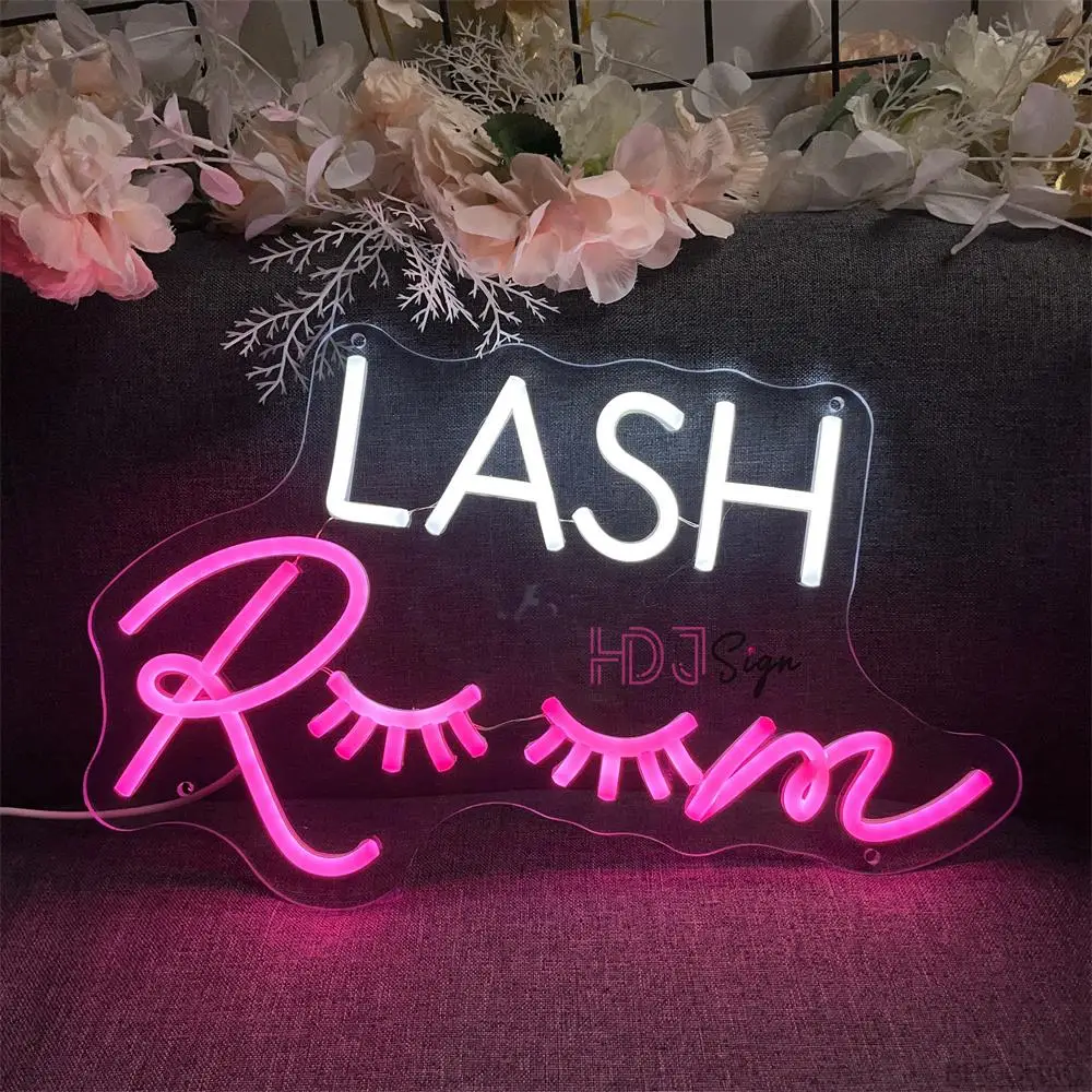 Custom Neon Sign Lash Room Art Wall Hanging Led Neon Lights Sign for Wall Room Store Decoration Neon Lamps